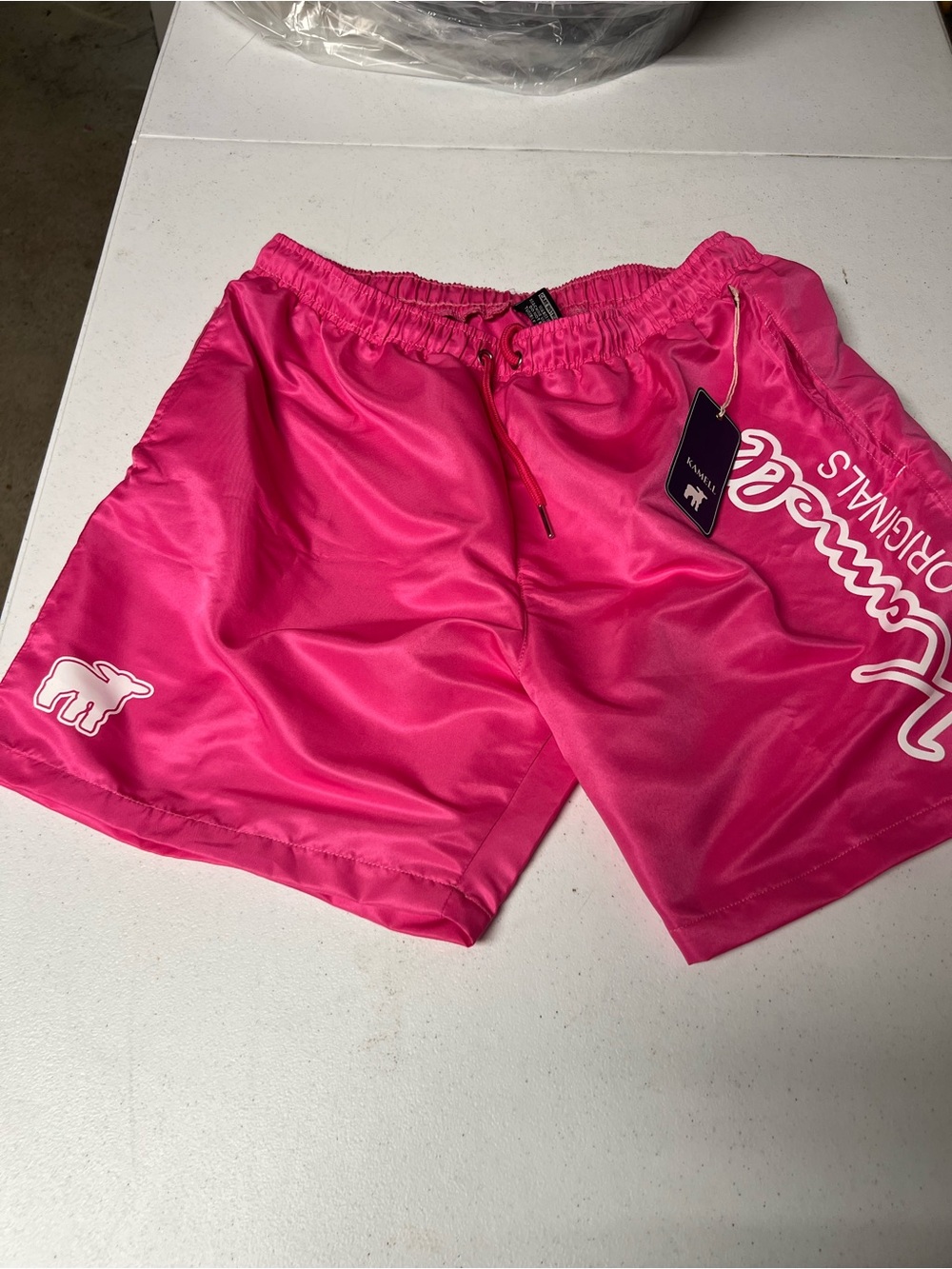 Bright Hot Pink Athletic Shorts with Logo